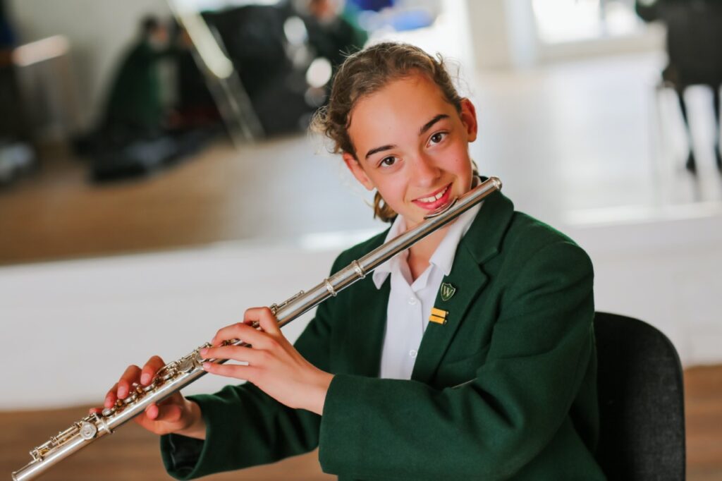 A pupil at St Peter’s Prep at a music after-school club