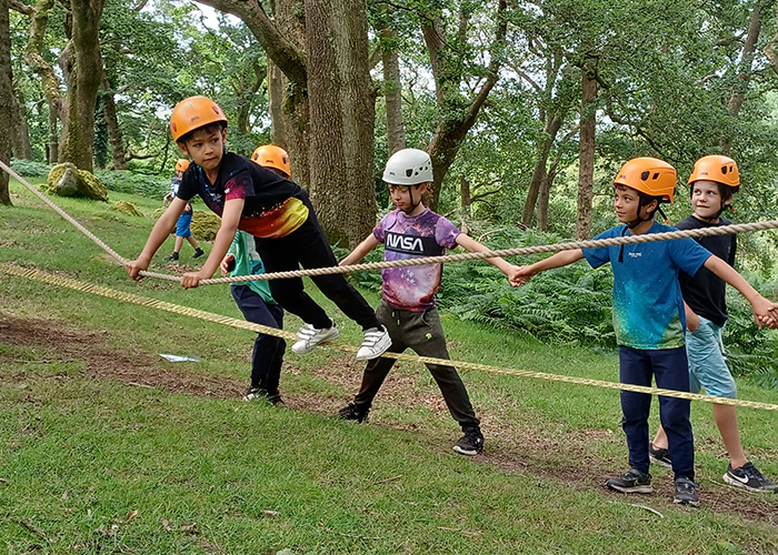 Team building activity with the students at St Peter's