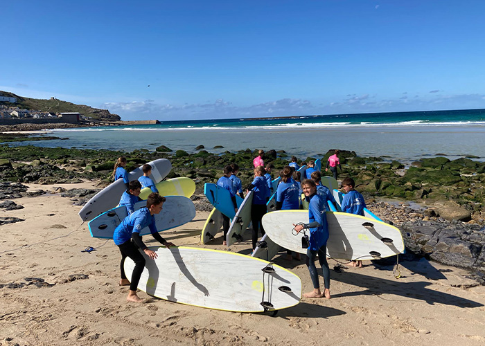 St peter's students going surfing