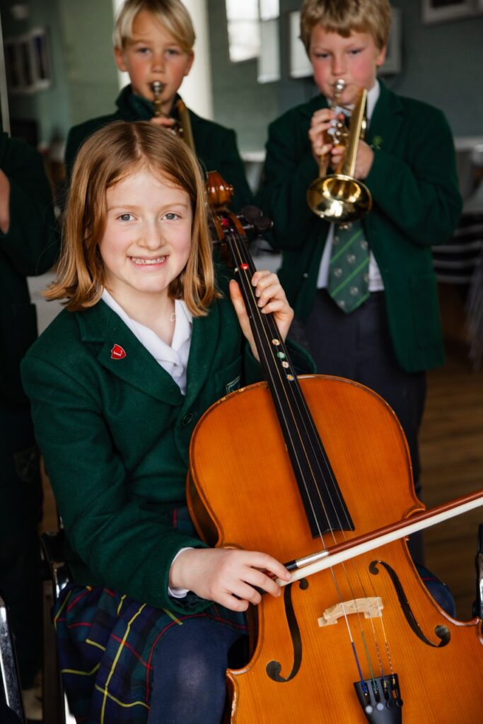 A pupil at St Peter's Prep playing the cello