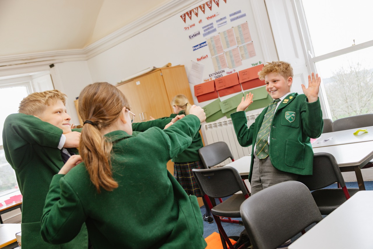 Pupils at St Peter’s Prep playing classroom games