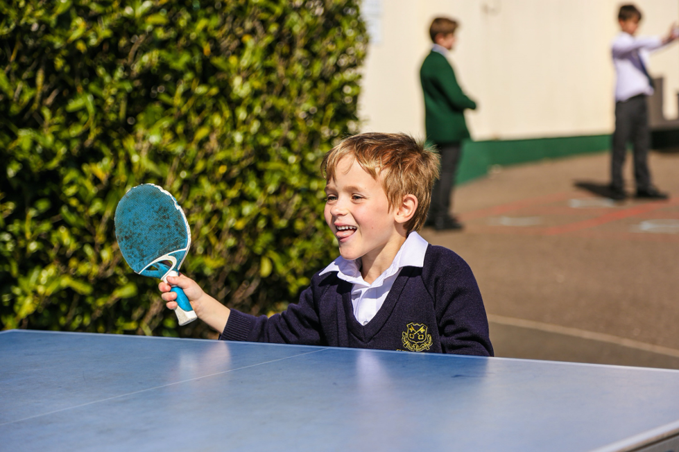 A St Peter's Prep pupil playing table tennis