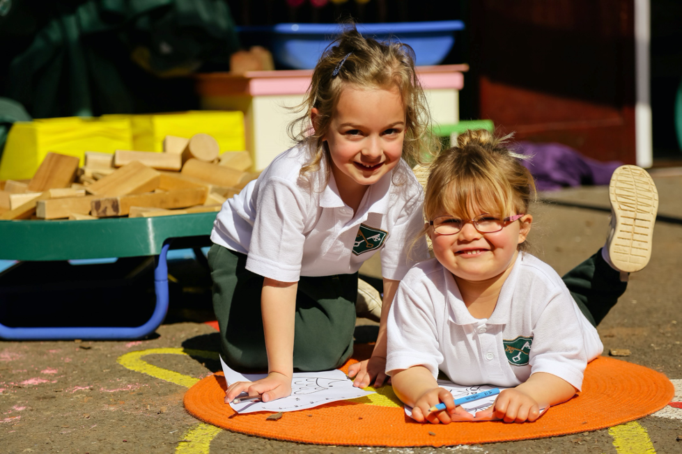 Two young St Peter's Prep school children