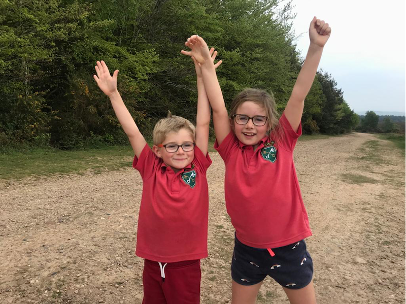 Two St Peter's Prep students cheering