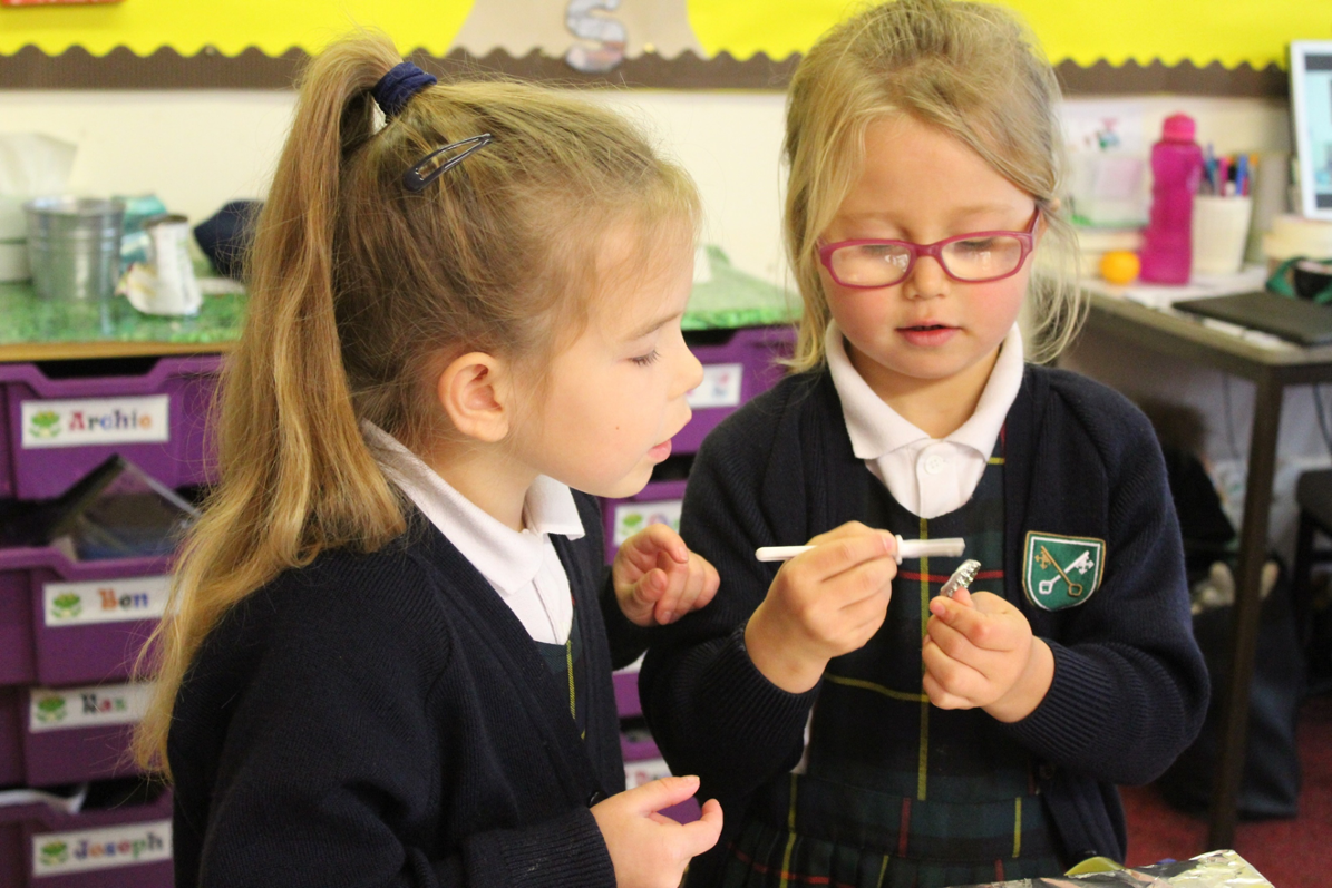 Children making crafts