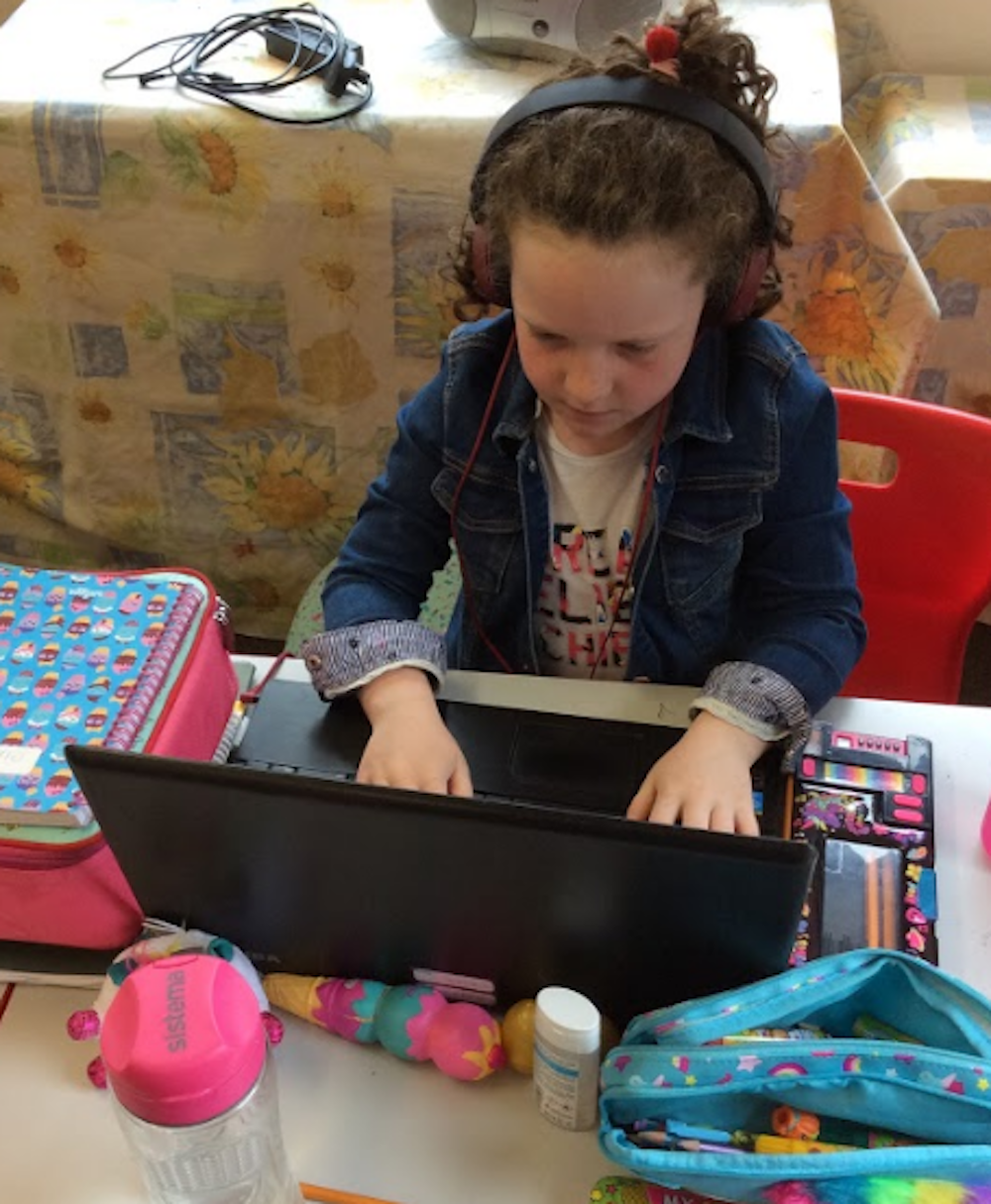 A student learning using online education resources