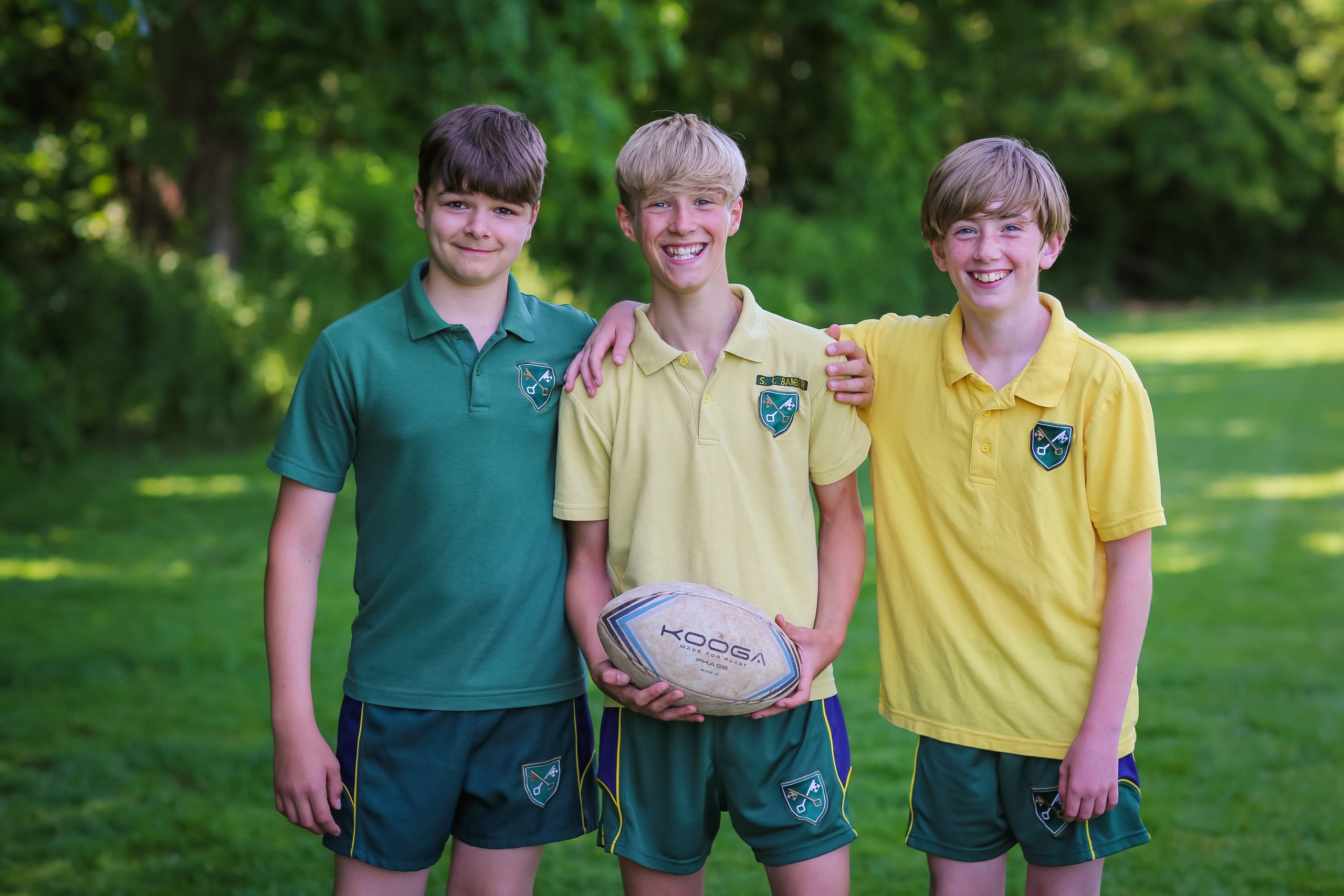 Children with a rugby ball at St Peter’s Prep