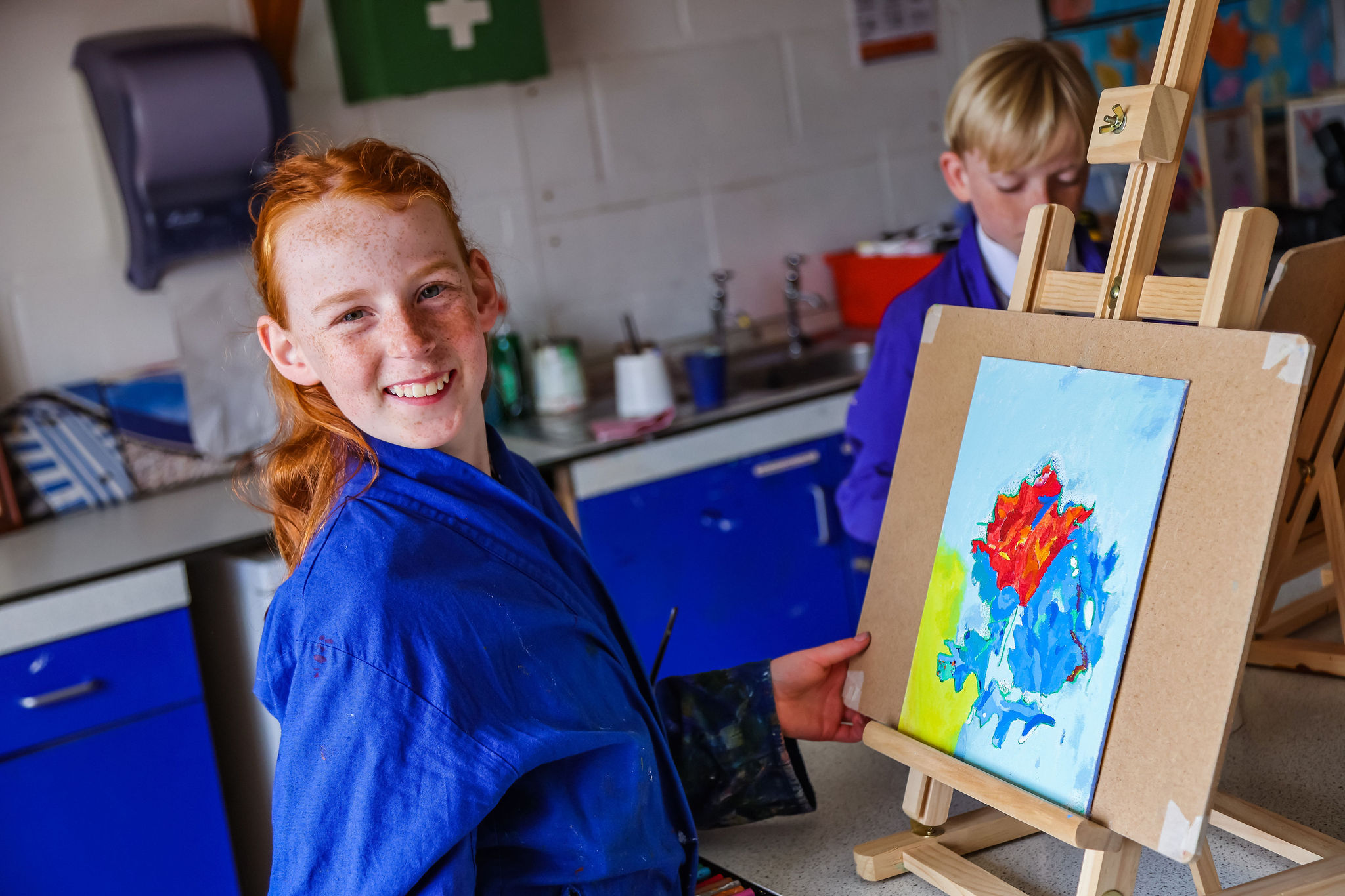 St Peter’s Prep pupils painting in art class