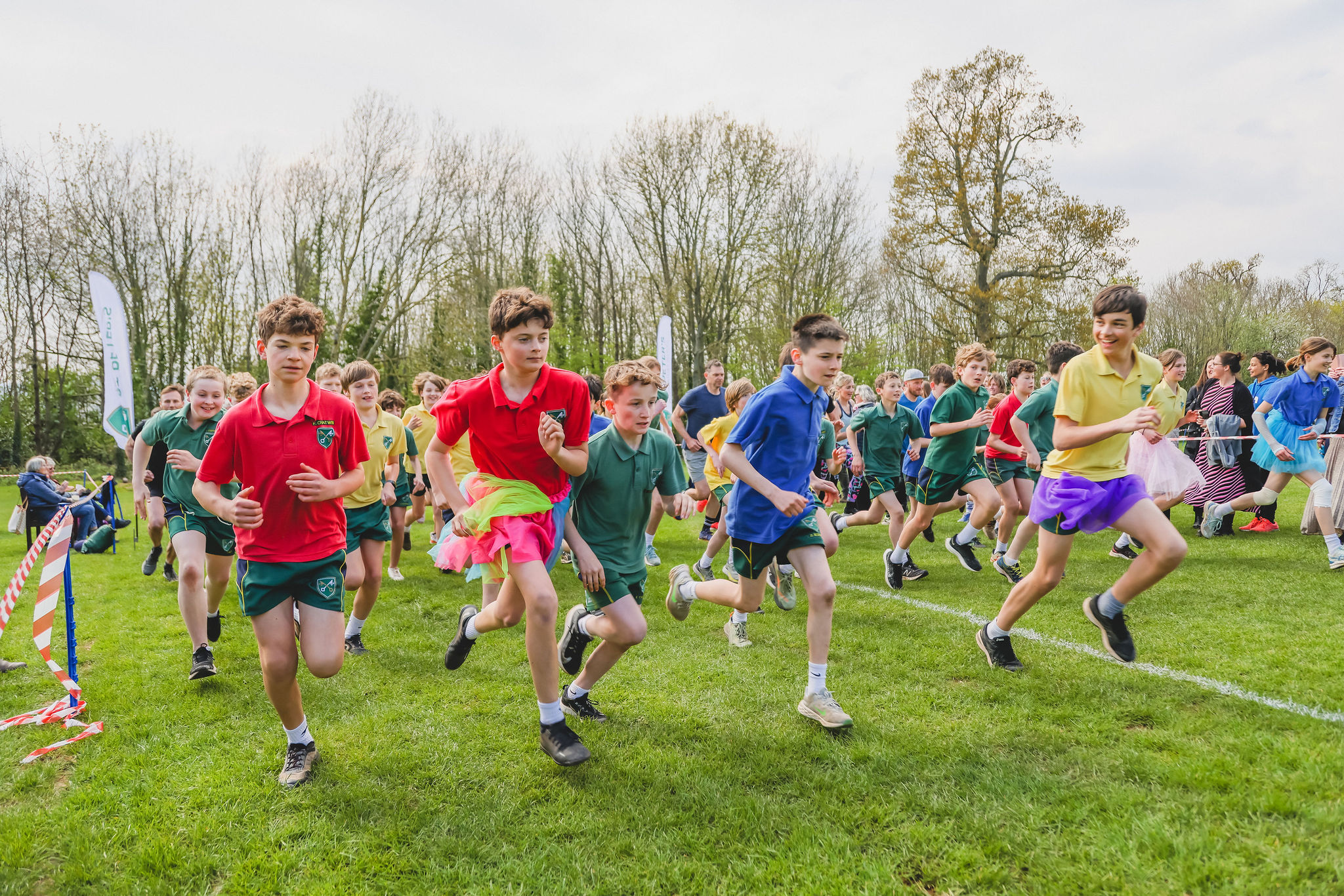 Students running in a race