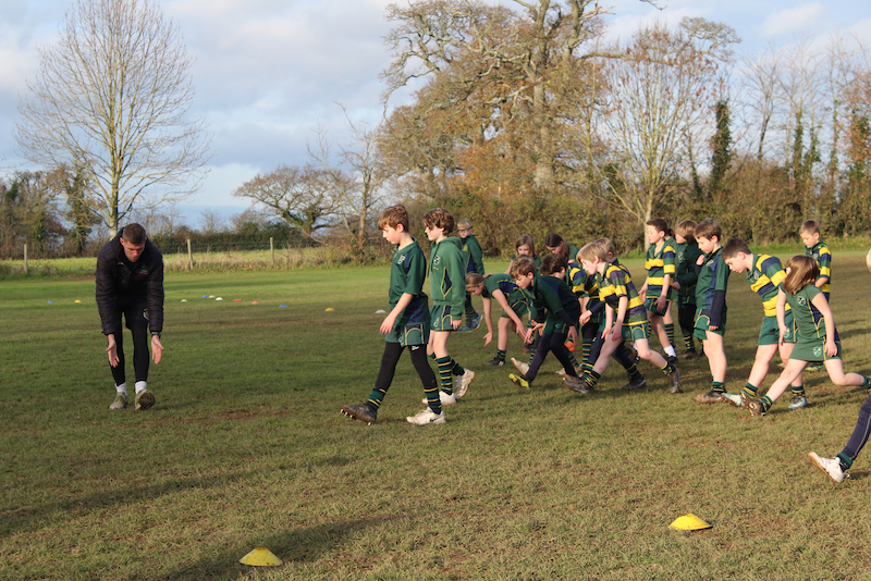 St Peter's Prep students on the football field