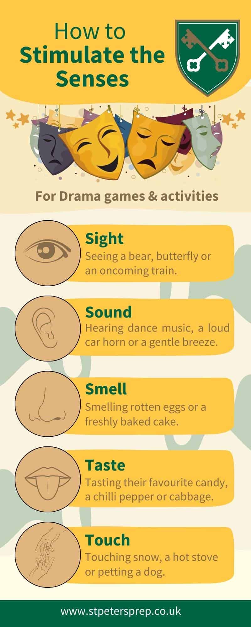 5 senses drama games st peters prep