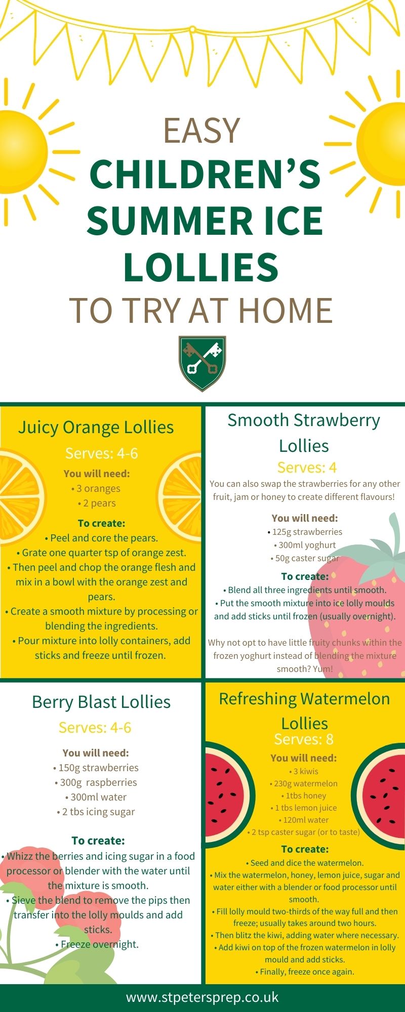 Easy Children’s Summer Ice Lollies to Try at Home Infographic