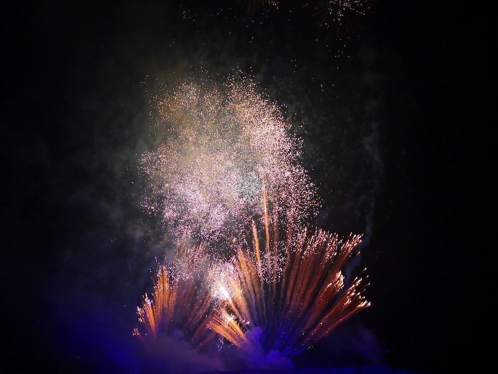 A firework exploding in the sky