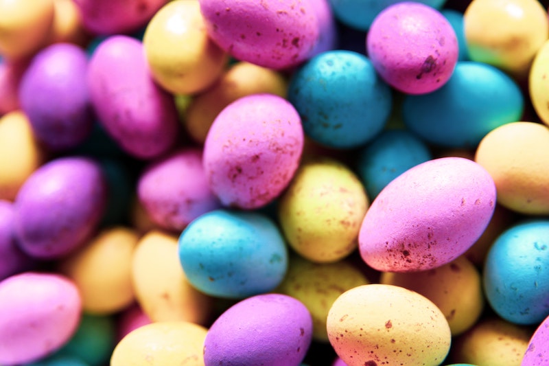 A selection of colourful chocolate Easter eggs