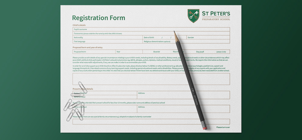 A registration form