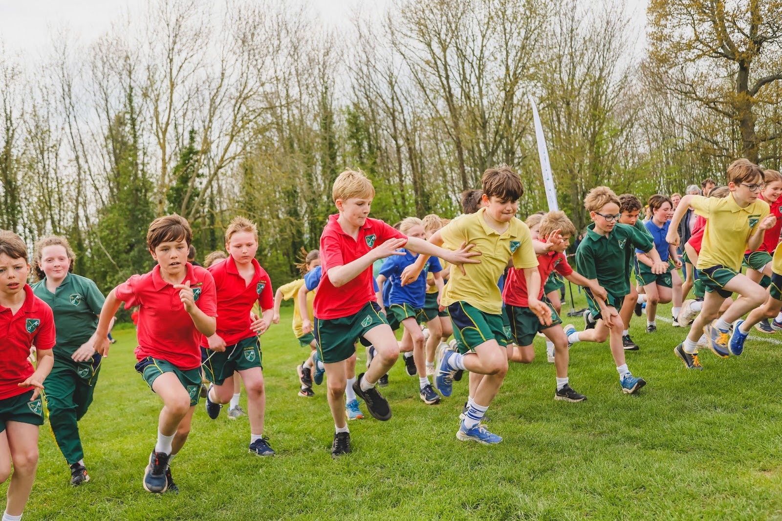 Students running in a race