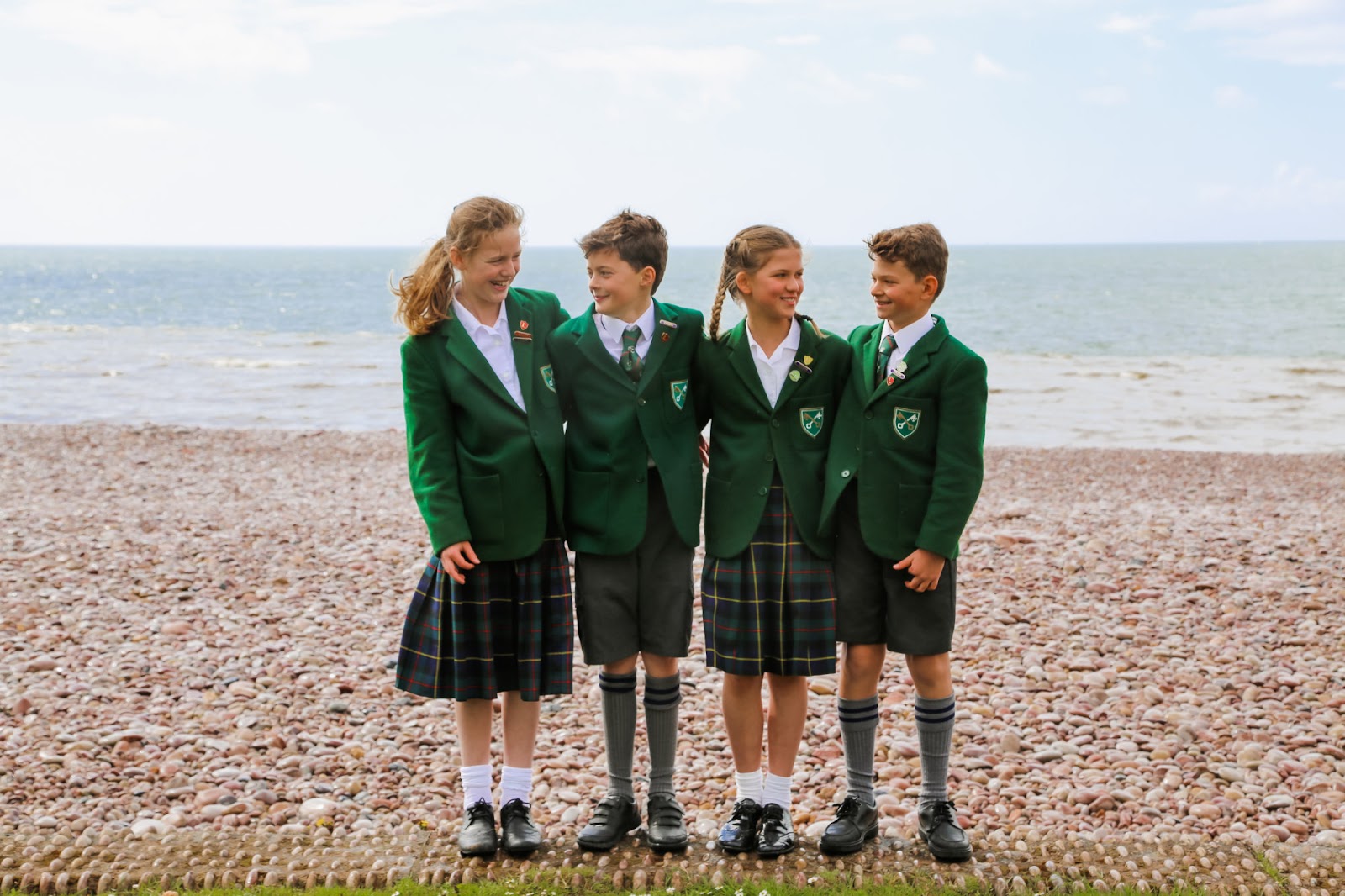 Students at the beach