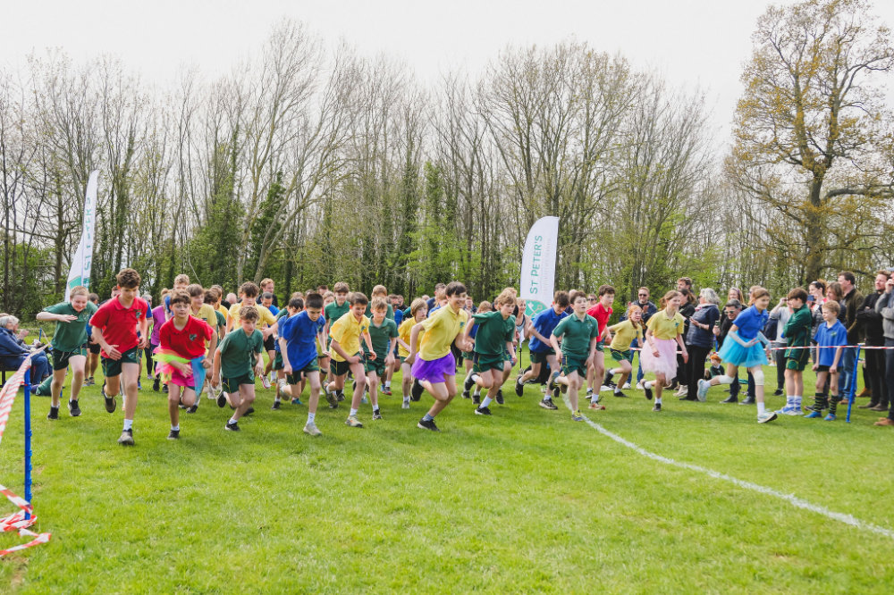 Children participating in a sports day race at St Peter’s Prep