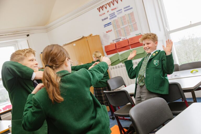Pupils at St Peter’s Prep playing classroom games